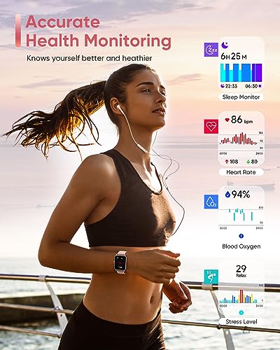 Fitpolo Smart Watch for Women, 1.8" Fitness Watch with Alexa, 100+ Sports Activity Trackers for Android iPhone(Answer/Make Call), Womens Smart Watches with Heart Rate Sleep SpO2 Monitor