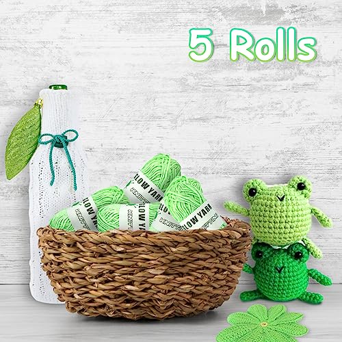 DIY Glow in The Dark Yarn 5 Rolls Yarn for Crocheting, Glow in The Dark Yarn for Crochet,Glow Yarn for Knitting,Crocheting for Crochet DIY Arts and Crafts Sewing Beginners,Suitable for Party,Halloween