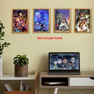 Punchi Owl House Posters (16 Pack with Wall Collage Kit) 11.4" x 8.2" Anime Owl Poster Unframed Version HD Printing Poster for Living Room Bedroom Club Wall Art Decor Teens