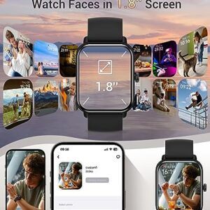 Yoever Smart Watches for Men with Alexa, 1.8'' Bluetooth Call Fitness Tracker Watch, Heart Rate Sleep Monitor Step Counter, Sports Workout Activity Trackers for Christmas Birthday Gifts Men Dad Father