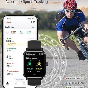 Yoever Smart Watches for Men with Alexa, 1.8'' Bluetooth Call Fitness Tracker Watch, Heart Rate Sleep Monitor Step Counter, Sports Workout Activity Trackers for Christmas Birthday Gifts Men Dad Father