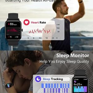 Yoever Smart Watches for Men with Alexa, 1.8'' Bluetooth Call Fitness Tracker Watch, Heart Rate Sleep Monitor Step Counter, Sports Workout Activity Trackers for Christmas Birthday Gifts Men Dad Father