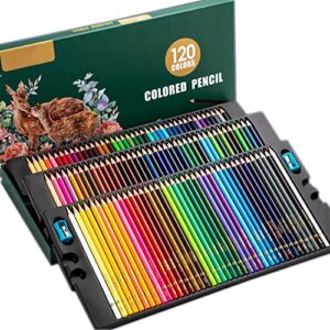 artist colored pencils set for adult coloring books, soft core, professional numbered art drawing pencils for sketching shading blending crafting, gift tin box for beginners kids (120 colors)