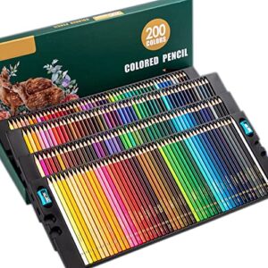 artist colored pencils set for adult coloring books, soft core, professional numbered art drawing pencils for sketching shading blending crafting, gift tin box for beginners kids (200 colors)