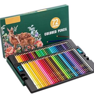 artist colored pencils set for adult coloring books, soft core, professional numbered art drawing pencils for sketching shading blending crafting, gift tin box for beginners kids (72 colors)