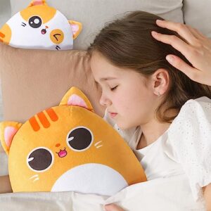 KMUYSL Cat Plush, 3 PCS Cat Plushies Toys, Kawaii Soft Stuffed Animals Plush Pillow Set for Kids Girls, Ideal Chrismas Birthday Gift