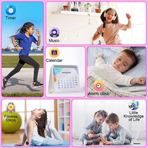 Kids Smart Watch Gift for Girls Age 4-12, Smart Watch for Kids Boys Girls Toys for Kids with HD Touchscreen 20 Puzzle Games Camera Video, Music Player, Alarm Clock Calendaring (Purple)