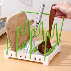 Cutting Board Rack,Pot Lid Holder Rack for Pots,Chopping Board Organizer Stand Holder Pan Lids Rack Organizer Cutting Board Organizer(green)