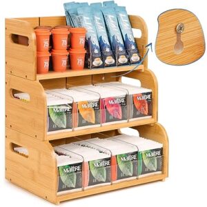 new bamboo tea bag organizer storage holder