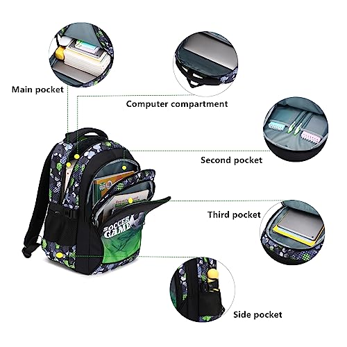 Lmwzh Backpack For Boys Elementary School Bags Kids Bookbag Waterproof Lightweight Durable Green （2023 Model）