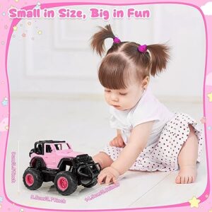 FUUY 4WD Girl Remote Control Car Upgarde 1:32 RC Trucks with Headlight Fast Tiny Toy Car 4WD RC Cute Pink Jeep for Girls Kids