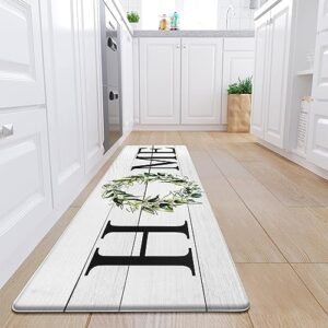 kimode farmhouse kitchen runner rug,17.3" x 59" anti fatigue kitchen mats for floor cushioned,non-skid waterproof comfort thick kitchen floor standing mat for front sink,laundry room,home