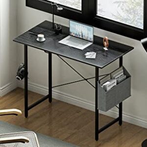 Pamray 32 Inch Computer Desk for Small Spaces with Storage Bag, Home Office Work Desk with Headphone Hook, Small Office Desk Study Writing Table