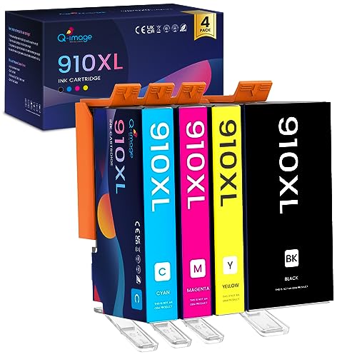 910XL Ink Cartridges Replacement for HP 910 XL Ink Compatible with OfficeJet Pro 8020 8025 8028 8035 8015 Printer (1 Black,1 Cyan,1 Magenta,1 Yellow) 4 Combo Pack