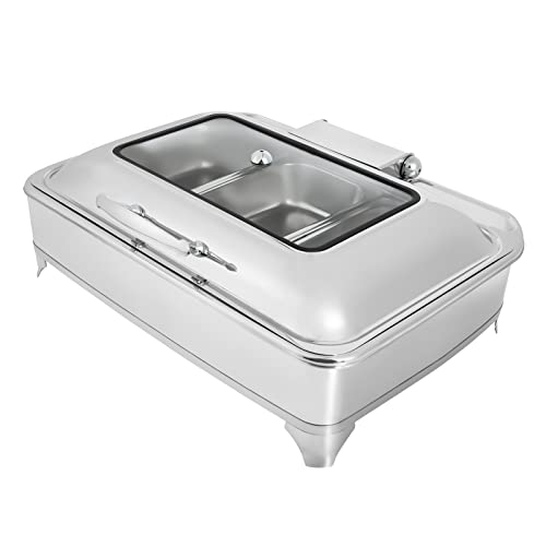 NeNchengLi Electric Chafing Dish Buffet Set 9L, Buffet Server And Warming Tray, Stainless Steel Electric Catering Food Warmer Rectangular Chafer, Party Catering Tray W/Lid