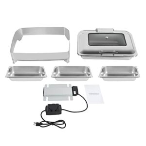 NeNchengLi Electric Chafing Dish Buffet Set 9L, Buffet Server And Warming Tray, Stainless Steel Electric Catering Food Warmer Rectangular Chafer, Party Catering Tray W/Lid