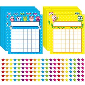 72 pcs owls incentive charts classroom reward sticker behavior chart for classroom attendance chart for kids behavior classroom teaching family house chores with 720 pcs colorful star stickers