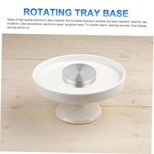 EXCEART 4 Pcs Turntable Base Aluminum Baking Pans Metal Tray Tool Tray Bearing Turntable Cake Bearing Heavy Duty Turntable Bearing Display Stand Plate Bearing Glass Turntable Base to Turn