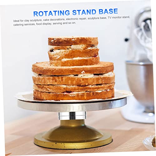 EXCEART 4 Pcs Turntable Base Aluminum Baking Pans Metal Tray Tool Tray Bearing Turntable Cake Bearing Heavy Duty Turntable Bearing Display Stand Plate Bearing Glass Turntable Base to Turn