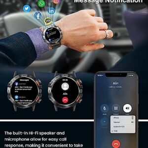 PODOEIL Military Smart Watch for Men with Bluetooth Calling, 108 Sports Modes Activity Tracker Watch for iPhone Samsung Android, 1.39" HD Smartwatch with Health Monitor Sleep Monitor (Black)