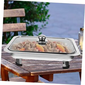 Garneck Steel Buffet Metal Serving Tray Dish Rack Tray Stainless Steel Sheet Pan Salad Platter Chafing Warmers Chafing Dish Inserts Buffet Party Metal Tray Canteen Tray Buffet Snack Tray