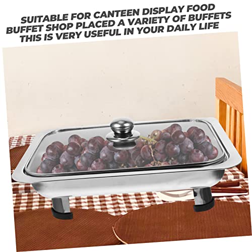 Garneck Steel Buffet Metal Serving Tray Dish Rack Tray Stainless Steel Sheet Pan Salad Platter Chafing Warmers Chafing Dish Inserts Buffet Party Metal Tray Canteen Tray Buffet Snack Tray