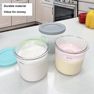 CUTIECLUB 4PCS Ice Cream Pints Containers with Lids and Stainless Steel Ice Cream Scoop Set for Ninja Creami, Compatible with NC299AMZ & NC300s Series Creami Ice Cream Makers