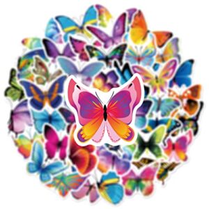 50PCS Butterfly Stickers for Kid, Colorful Lovely Waterproof Stickers for Laptop, Scrapbook, Window, Water Bottle, Envelope, Gift for Girl, Teens, Adults(Butterfly)