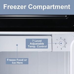 Antarctic Star Compact Refrigerator Mini Fridge for Drink, Ice Cream, Vegetable, Fruit, 1.7 Cu. Ft, Freezer with Drip Tray, Bottle Racks and Defrost Button, for Bedroom, Office, Garage, Dorm,Black