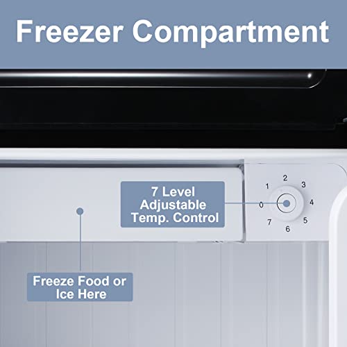 Antarctic Star Compact Refrigerator Mini Fridge for Drink, Ice Cream, Vegetable, Fruit, 1.7 Cu. Ft, Freezer with Drip Tray, Bottle Racks and Defrost Button, for Bedroom, Office, Garage, Dorm,Black