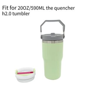 Replacement 20oz And 30oz Flip Tumbler Lid With Straw - Fit For Stanley 20oz And 30oz IceFlow Flip, Adventure Quencher and Quencher 2.0 Tumbler (20 to 30 oz STRAW LID GREY)