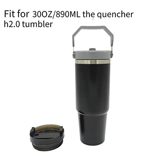 Replacement 20oz And 30oz Flip Tumbler Lid With Straw - Fit For Stanley 20oz And 30oz IceFlow Flip, Adventure Quencher and Quencher 2.0 Tumbler (20 to 30 oz STRAW LID GREY)