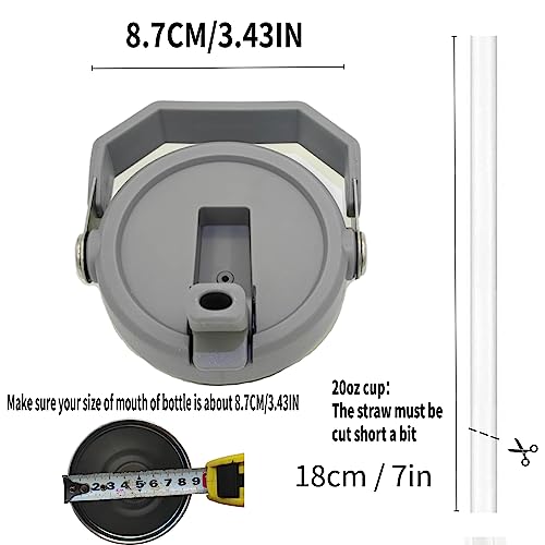 Replacement 20oz And 30oz Flip Tumbler Lid With Straw - Fit For Stanley 20oz And 30oz IceFlow Flip, Adventure Quencher and Quencher 2.0 Tumbler (20 to 30 oz STRAW LID GREY)