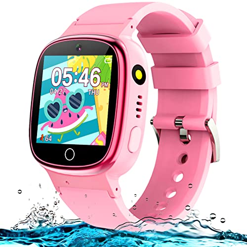 Waterproof Smart Watch for Kids 3-10 Years Old with 1.44'' Touch Screen 24 Puzzle Games 10 Audio Books Camera Music Video Player 13 Alarm Clocks Pedometer Flashlight Birthday Gift for Boys Girls