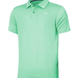 Willit Boys' Golf Polo Shirts Short Sleeve Youth Athletic Shirts Kids Quick Dry Active Shirts UPF 50+ Light Green L