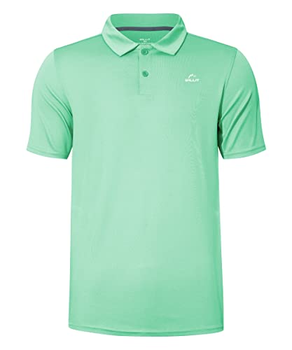 Willit Boys' Golf Polo Shirts Short Sleeve Youth Athletic Shirts Kids Quick Dry Active Shirts UPF 50+ Light Green L