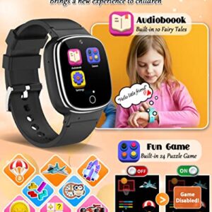 Waterproof Kids Smart Watch Boys Gifts for 3-12 Year Old Girls Kids Watches with 24 Puzzle Games HD Touchscreen Video Camera Music Player Pedometer Story Books Flashlight 13 Alarm Clock Learning Toys