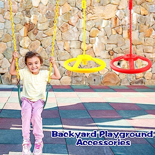 Rcanedny 4 Pack Ninja Wheel Swing Spinning Steering Wheel Swings Playset Accessories for Kids Adult Outdoor Playground Swingset Backyard Gym Obstacle Course