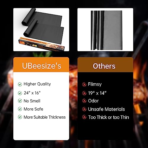 UBeesize 4 Pack Large Oven Liners for Bottom of Oven BPA and PFOA Free，16"x24" Thick Heavy Duty Non Stick Teflon Oven Mats for Electric, Gas, Toaster，Convection, Microwave Ovens and Grills