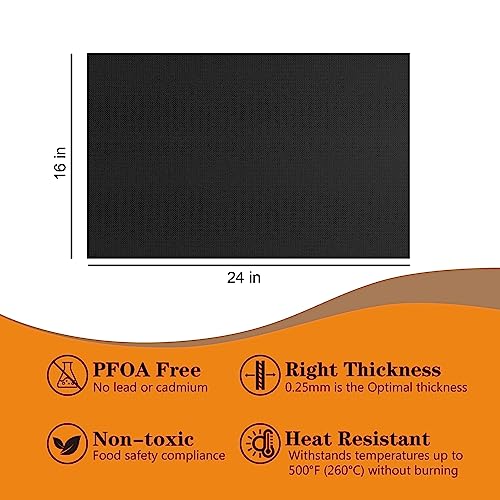 UBeesize 4 Pack Large Oven Liners for Bottom of Oven BPA and PFOA Free，16"x24" Thick Heavy Duty Non Stick Teflon Oven Mats for Electric, Gas, Toaster，Convection, Microwave Ovens and Grills