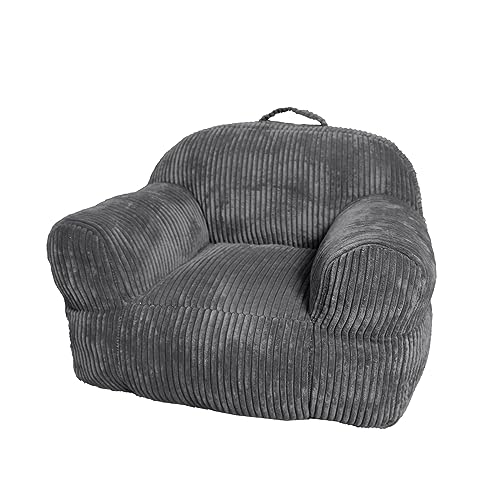 Louis Donné Kids Couchs, Premium Corduroy Kids Bean Bag Chairs with Memory Foam Filler, Toddler Couch for Playrooms and Bedrooms-27.2 * 20.5 * 17.3 in, Grey