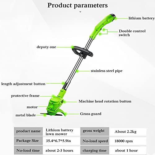 Wireless Weeder Electric Lawn Mower Rechargeable Lithium Electric Weeder Small Household (Size : 2)