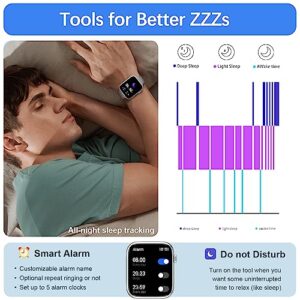 YoYoFit Smart Watch Fitness Tracker with Heart Rate Blood Oxygen Blood Pressure Sleep Monitor Step Calorie Counter Activity Health Trackers IP68 Waterproof for Android Phones iPhone Women Men, Grey