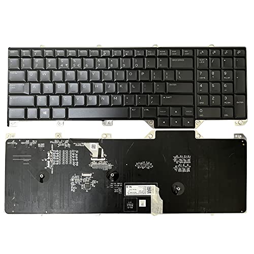 GinTai Laptops Keyboard Backlit US Replacement for Dell Alienware 17 R5 Area 51M 0WYFCV WYFCV RGB PK132F11A01 NSK-EYBBC IT（Black）