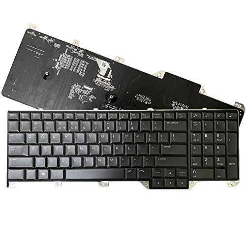 GinTai Laptops Keyboard Backlit US Replacement for Dell Alienware 17 R5 Area 51M 0WYFCV WYFCV RGB PK132F11A01 NSK-EYBBC IT（Black）