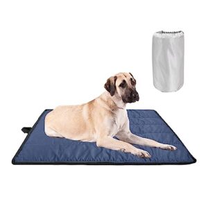 WELLYELO 51x36In XL Outdoor Dog Bed Mat Dog Crate Pad Portable Dog Crate Mats Washable Dog Beds for Extra Large Dogs Kennel Pads Sleeping Mattress (51x36, Blue)