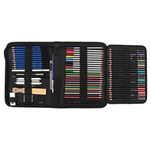 100-piece multifunctional sketch set in portable - complete artist kit for sketching drawing and coloring at home school or on-the-go