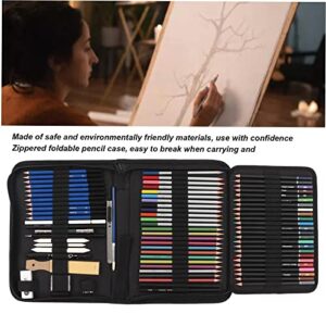 100-Piece Multifunctional Sketch Set in Portable - Complete Artist Kit for Sketching Drawing and Coloring at Home School or On-the-Go