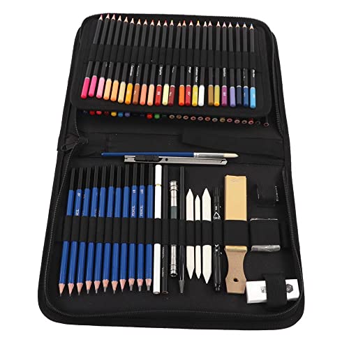 100-Piece Multifunctional Sketch Set in Portable - Complete Artist Kit for Sketching Drawing and Coloring at Home School or On-the-Go