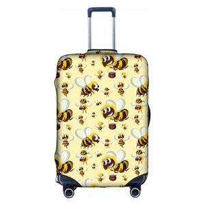 yangxih luggage cover cute bumble bee pattern suitcase covers elastic dustproof protector for 18-32 inch luggage washable and decorative travel bag cases(m)